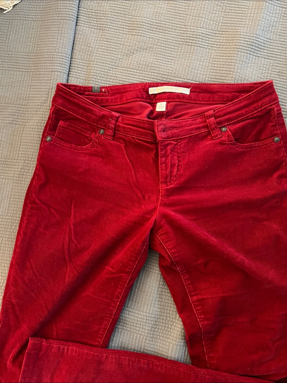 LC Lauren Conrad Red Corduroy Jeggings